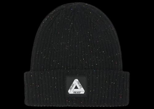 Palace Nepped Tri-Ferg Patch Beanie Black