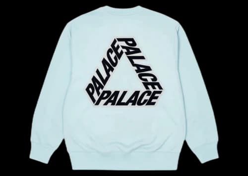 Palace P-3 Applique Crew Light Blue