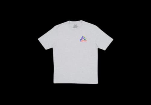 Palace P-3D T-Shirt (Summer 2017) Grey Marl/Blue/Yellow/Pink