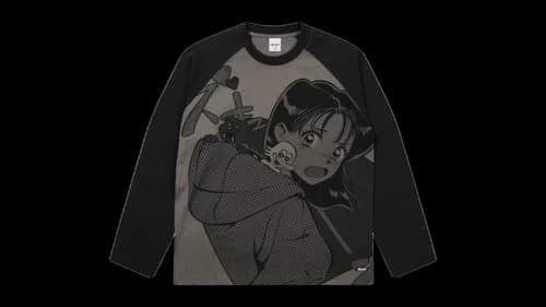 Palace Rear View Raglan Longsleeve Shirt Black/Mono