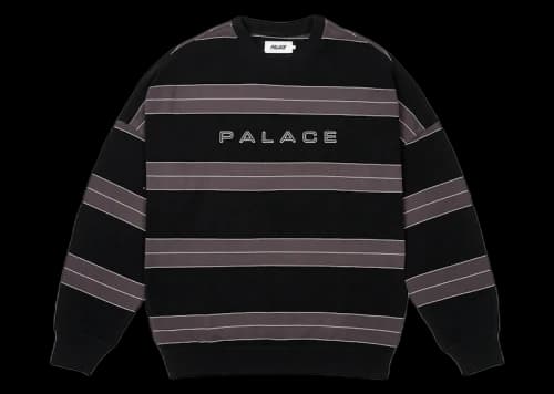 Palace Relax Stripe Crew Black