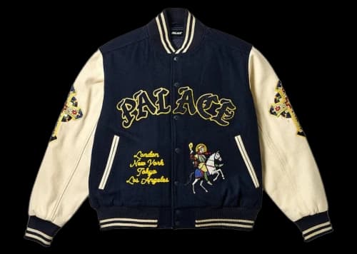 Palace Saints Varsity Jacket Navy