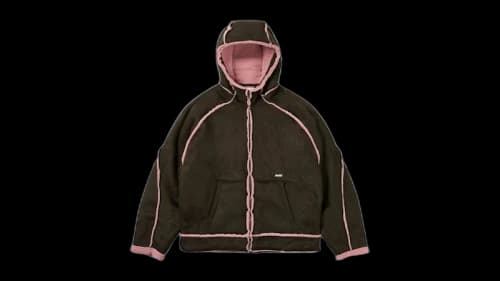 Palace Sherpa Faux Suede Hooded Jacket Fox