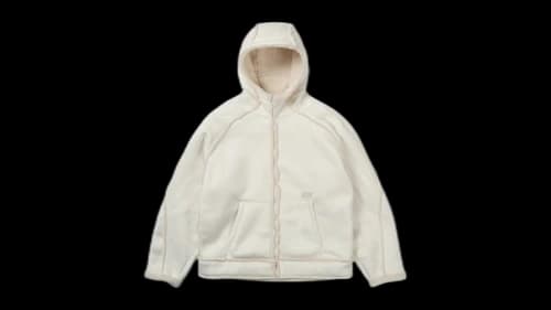 Palace Sherpa Faux Suede Hooded Jacket White