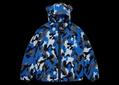 Palace Teddy Fleece Jacket Blue Camo