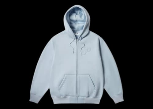 Palace Thermal Embossed P3 Zip Hood Faint Blue