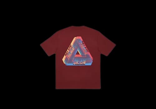 Palace Tri-Ferg Colour Blur T-shirt Burgundy