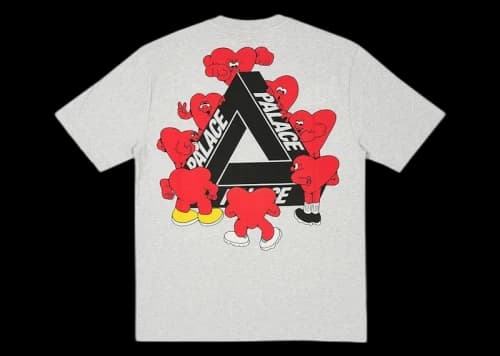 Palace Tri-Hearts T-shirt Grey Marl