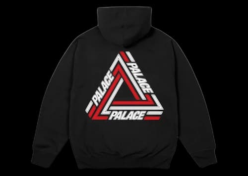 Palace Tri-Line Hood Black
