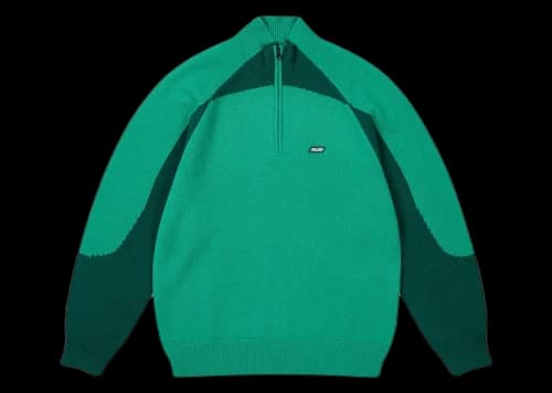 Palace Trial 1/4 Zip Knit Racey Green