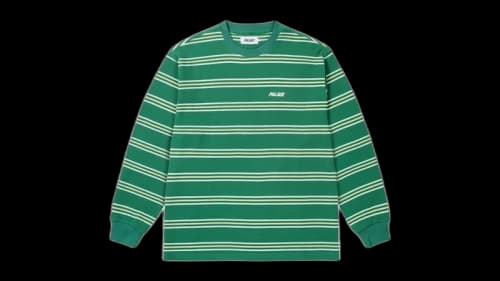 Palace Trio Stripe L/S Tee Lucky Green
