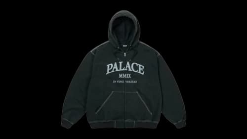Palace Triple Stitch Veritas Zip Hood Black