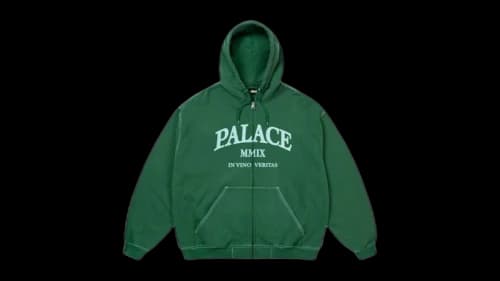 Palace Triple Stitch Veritas Zip Hood Racey Green