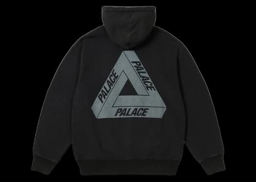Palace Washed Out Tri-Ferg Hood Black