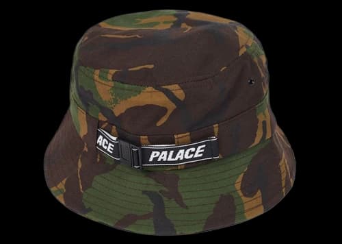 Palace Web Strap Bucket Hat Woodland Camo