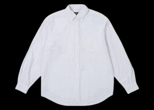 Palace x Beams Plus Button Down Shirt Oxford Blue Stripe