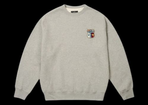 Palace x Beams Plus Graphic Crew Grey Marl