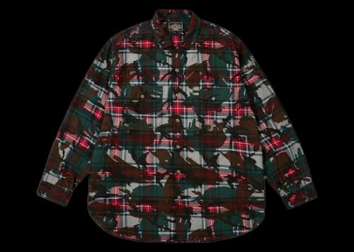 Palace x Beams Plus Work Shirt Grey Tartan Camo