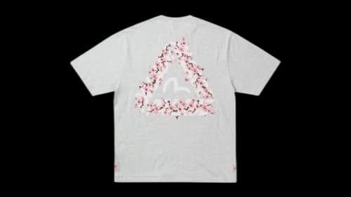 Palace x Evisu Heavy Wash T-Shirt Grey Marl