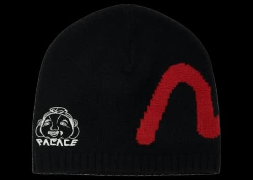 Palace x Evisu Seagull Godhead Beanie Black