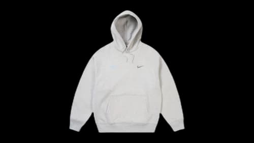 Palace x Nike Font Swoosh Hoodie Grey Marl