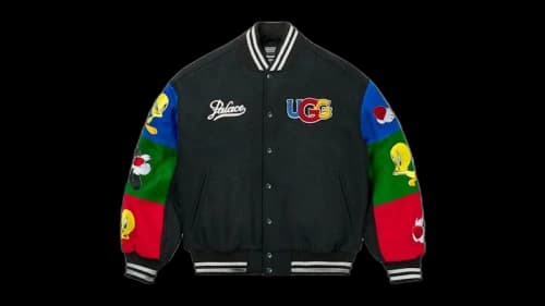 Palace x UGG Looney Tunes Varsity Jacket Black
