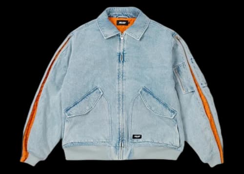 Palace Zipped MA-1 Bomber Jacket Stone Wash