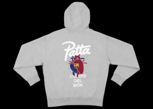 Patta x Barcelona FC Culers del Món Hooded Sweater Dark Grey Heather/Deep Royal Blue