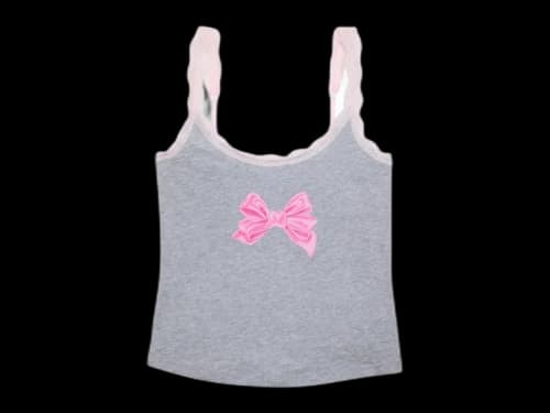 PINK x LoveShackFancy Cotton Cami Medium Heather Grey