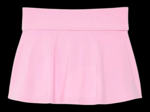 PINK x LoveShackFancy Cotton Foldover Flirty Skirt Pink Lollipop