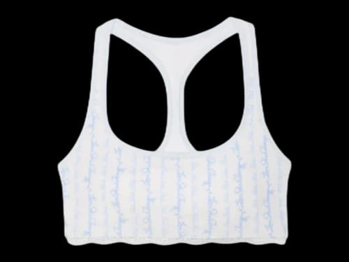 PINK x LoveShackFancy Cotton Racerback Bralette Logo Mania Blue