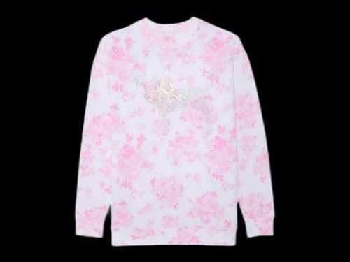 PINK x LoveShackFancy Oversized Crew Sweatshirt Everblooming White