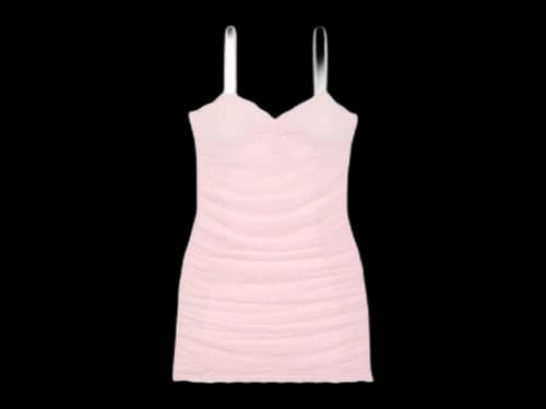 PINK x LoveShackFancy Ruched Lace Mini Dress Pink Tulip