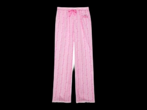 PINK x LoveShackFancy Silky Sleep Pants Logo Mania Pink