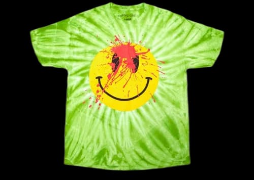 Playboi Carti Die Lit Tour Smiley Face Tee Green Tie Dye