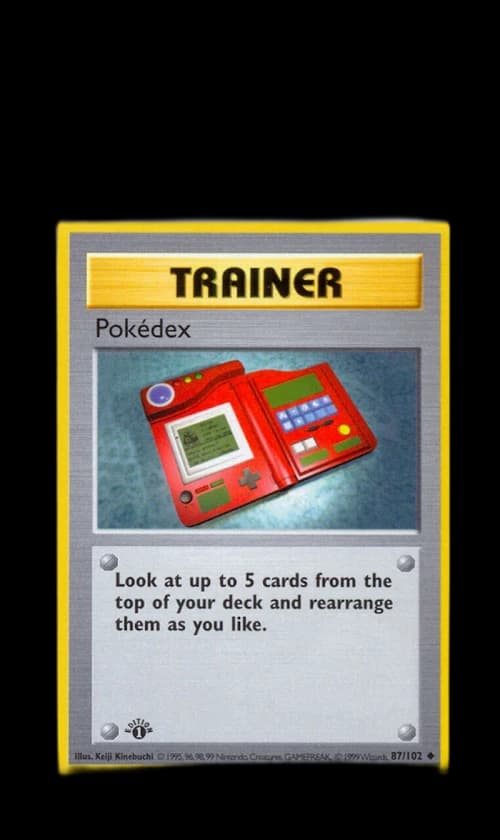 Pokedex 1999 Pokemon TCG Base Set 1st Edition #87/102