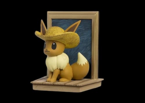 Pokemon Center x Van Gogh Museum: Eevee Inspired by Self-Portrait with Straw Hat Figure