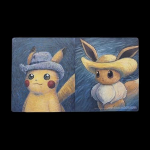 Pokemon Center x Van Gogh Museum: Pikachu & Eevee Inspired by Vincent's Self-Portraits Playmat