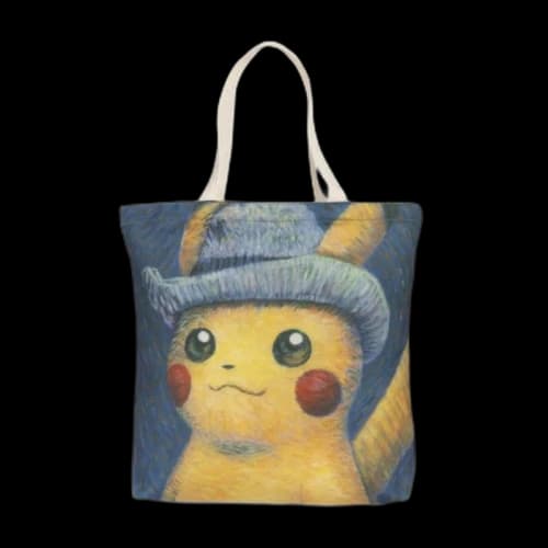 Pokemon Center x Van Gogh Museum: Pikachu Inspired by Self-Portrait with Grey Felt Hat Canvas Tote