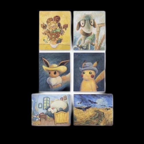 Pokemon Center x Van Gogh Museum: Pokemon Inspired by Paintings 6 Pack Posters