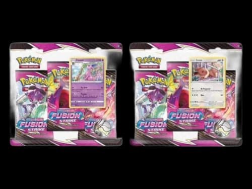 Pokémon Sword & Shield Fusion Strike (Eevee + Espeon Promo Cards) 3 Pack Blister Booster Pack 2x Lot