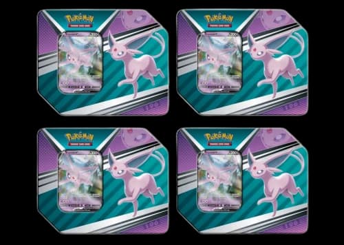 Pokémon TCG V Heroes Espeon V Tin (5 Packs) 4x Lot