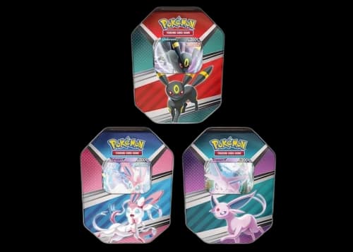 Pokémon TCG V Heroes Espeon V/Umbreon V/Sylveon V Tin (4 Packs) 3x Bundle