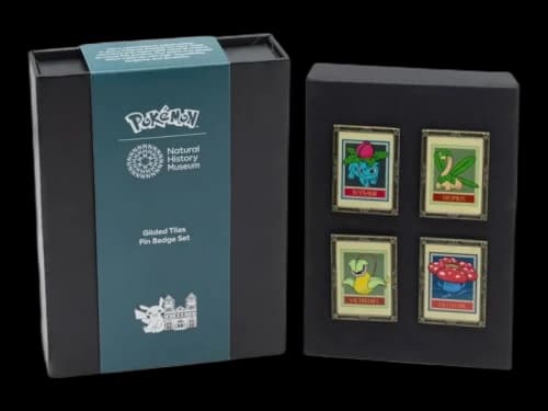 Pokemon x Natural History Museum Gilded Tiles Pin Badge Set