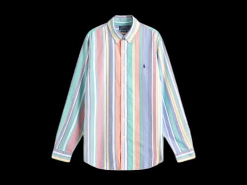 Polo Ralph Lauren Button Down Stripe Oxford Shirt Navy/Red Multi