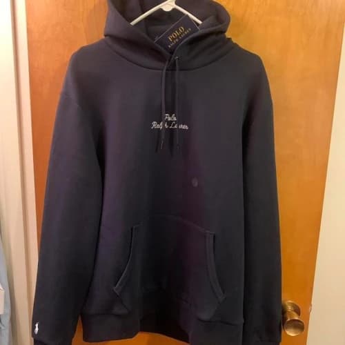 Polo Ralph Lauren Embroidered Logo Hooded Sweatshirt Aviator Navy