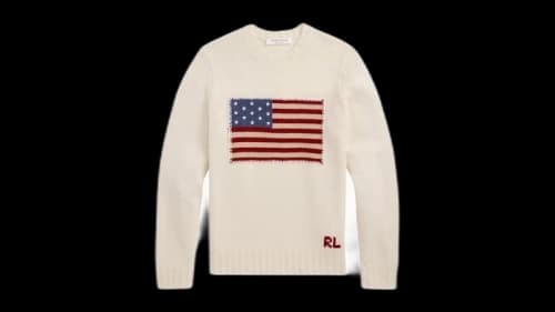 Polo Ralph Lauren Flag Cashmere Crewneck Classic Sweater Cream