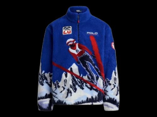 Polo Ralph Lauren Olympics Team USA 2026 Pile Fleece Pullover Sapphire Star Multicolor