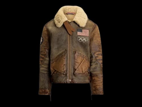 Polo Ralph Lauren Olympics Team USA 2026 Shearling Jacket Brown Earth
