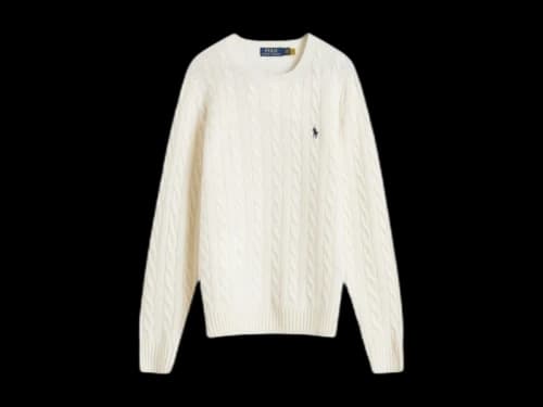 Polo Ralph Lauren Wool Cashmere Crew Knit Andover Cream